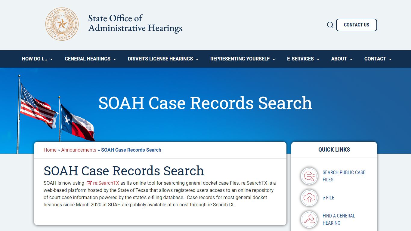 SOAH Case Records Search | State Office of Administrative Hearings - Texas